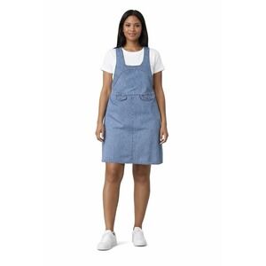 Vtg 90s Studio Ease Denim Jumper Dress 16T Tall Made in USA Cottagecore Maxi